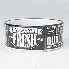 Daily Menu Black/White Dog Bowl.