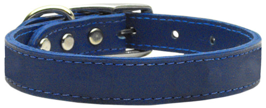 Royal Blue Leather Dog Collars.