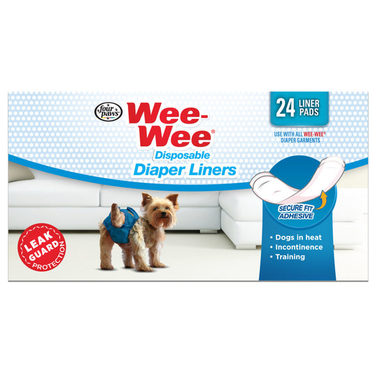 Four Paws Wee Wee Dog Diaper Garment Pads 24 ct