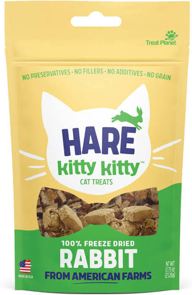 Hare Kitty Kitty Freeze Dried Rabbit Cat Treats.
