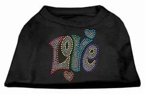 Technicolor Love Rhinestone Pet Shirt.